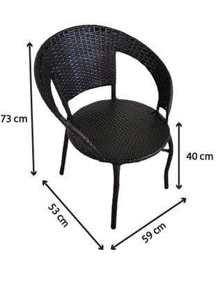 Outdoor Rattan Patio Set with 4 Chairs and Round Glass Table - All-Weather Wicker Garden Furniture for Ultimate Comfort - Orient Furniture Palace