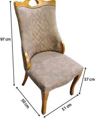 Vintage Royal Wooden Chair with Quilted Backrest – Elegant Dining or Accent Chair
