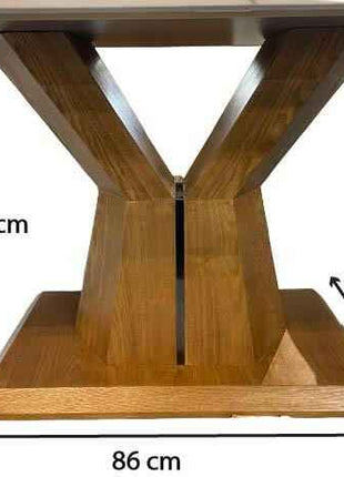 Rectangular White Marble Dining Table with Geometric Wooden Base – Modern Classic Elegance