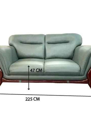 Verdante Luxe Leather Sofa – Mid-Century Elegance with Solid Wood Accents