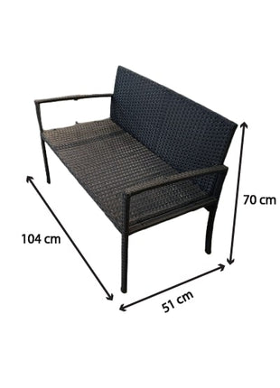 5-Piece Outdoor Rattan Sofa Set with Cushions and Glass-Top Center Table for Garden Lounge Furniture - Orient Furniture Palace