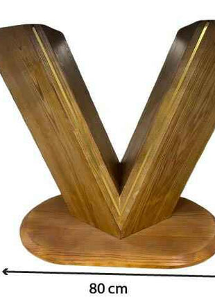 V-Base Rectangular Marble Dining Table with Elegant Wooden Pedestal – Contemporary Luxury Design