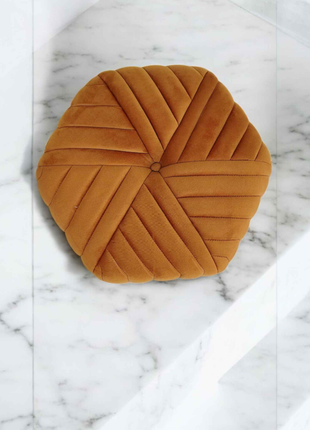 Modern Velvet Square Ottoman Pouffe - Mustard Yellow | Tufted Accent Stool with Black Metal Legs