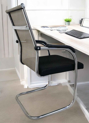 Breathable Mesh Visitor Chair with Chrome Cantilever Base – Office Guest Seating