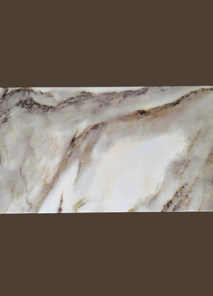 Celestia Luxe White Coffee Table with High-Gloss Marble Top & Dual Storage