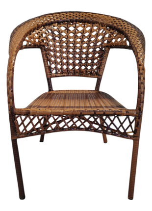 Terrana Classic Rattan Bistro Set – 5-Piece Handwoven Patio Lounge with Glass-Top Table