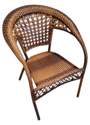Terrana Classic Rattan Bistro Set – 5-Piece Handwoven Patio Lounge with Glass-Top Table