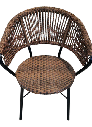 BohoNest Rattan Café Set – 3-Piece Handwoven Bistro Set with Hourglass Table