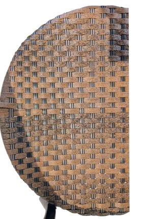 BohoNest Rattan Café Set – 3-Piece Handwoven Bistro Set with Hourglass Table