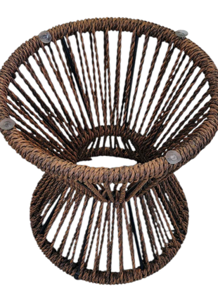 BohoNest Rattan Café Set – 3-Piece Handwoven Bistro Set with Hourglass Table