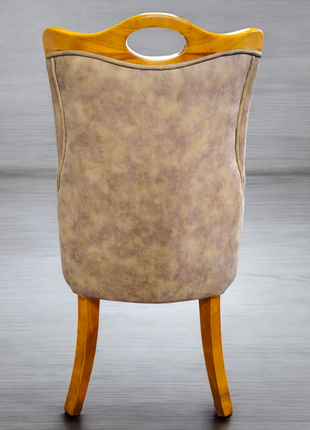 Vintage Royal Wooden Chair with Quilted Backrest – Elegant Dining or Accent Chair