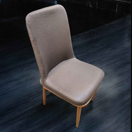 Mid-Century Modern Fabric Dining Chair – Grey Upholstery with Walnut Wood Legs | Minimalist Accent Chair