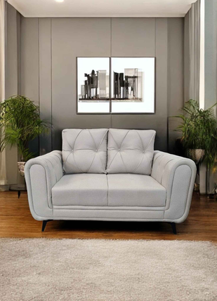 Luxury Diamond Tufted Grey Sofa Set – 3+2+1 Seater Living Room Ensemble