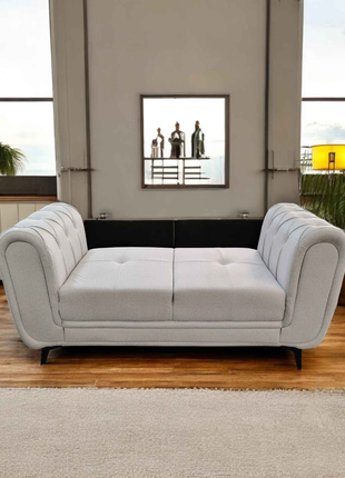 Luxury Diamond Tufted Grey Sofa Set – 3+2+1 Seater Living Room Ensemble