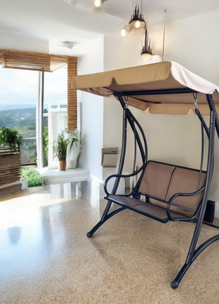 Premium Outdoor Swing Chair with Canopy - 2-Seater Patio Swing for Garden, Balcony, or Terrace - Orient Furniture Palace