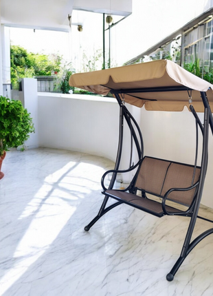 Premium Outdoor Swing Chair with Canopy - 2-Seater Patio Swing for Garden, Balcony, or Terrace - Orient Furniture Palace