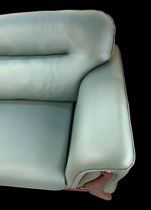 Verdante Luxe Leather Sofa – Mid-Century Elegance with Solid Wood Accents