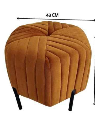 Modern Velvet Square Ottoman Pouffe - Mustard Yellow | Tufted Accent Stool with Black Metal Legs