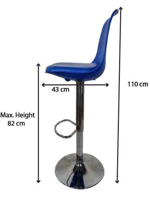 Modern Blue Bar Stool with Chrome Base – Adjustable Café Counter Chair