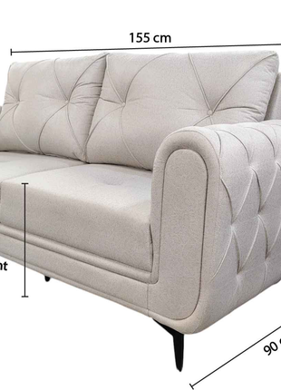 Luxury Diamond Tufted Grey Sofa Set – 3+2+1 Seater Living Room Ensemble