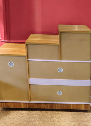 Modern Luxe White Sideboard Cabinet with Gold Accents